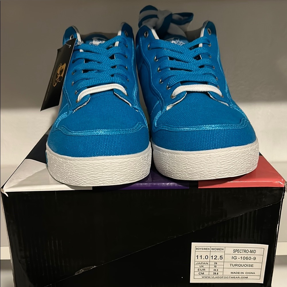 Turquoise Sneakers with White Soles